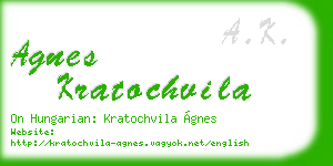 agnes kratochvila business card