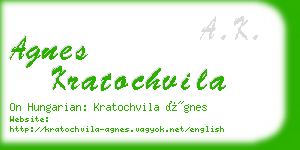 agnes kratochvila business card